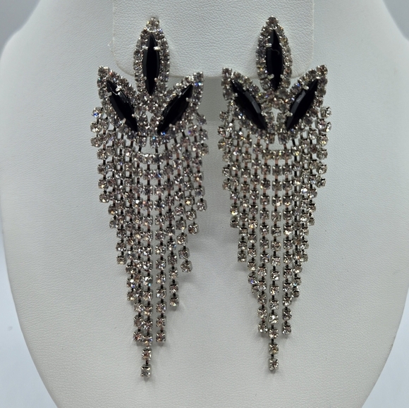 Charming Charlie Crystal Silver Chandelier Earrings - Picture 4 of 4